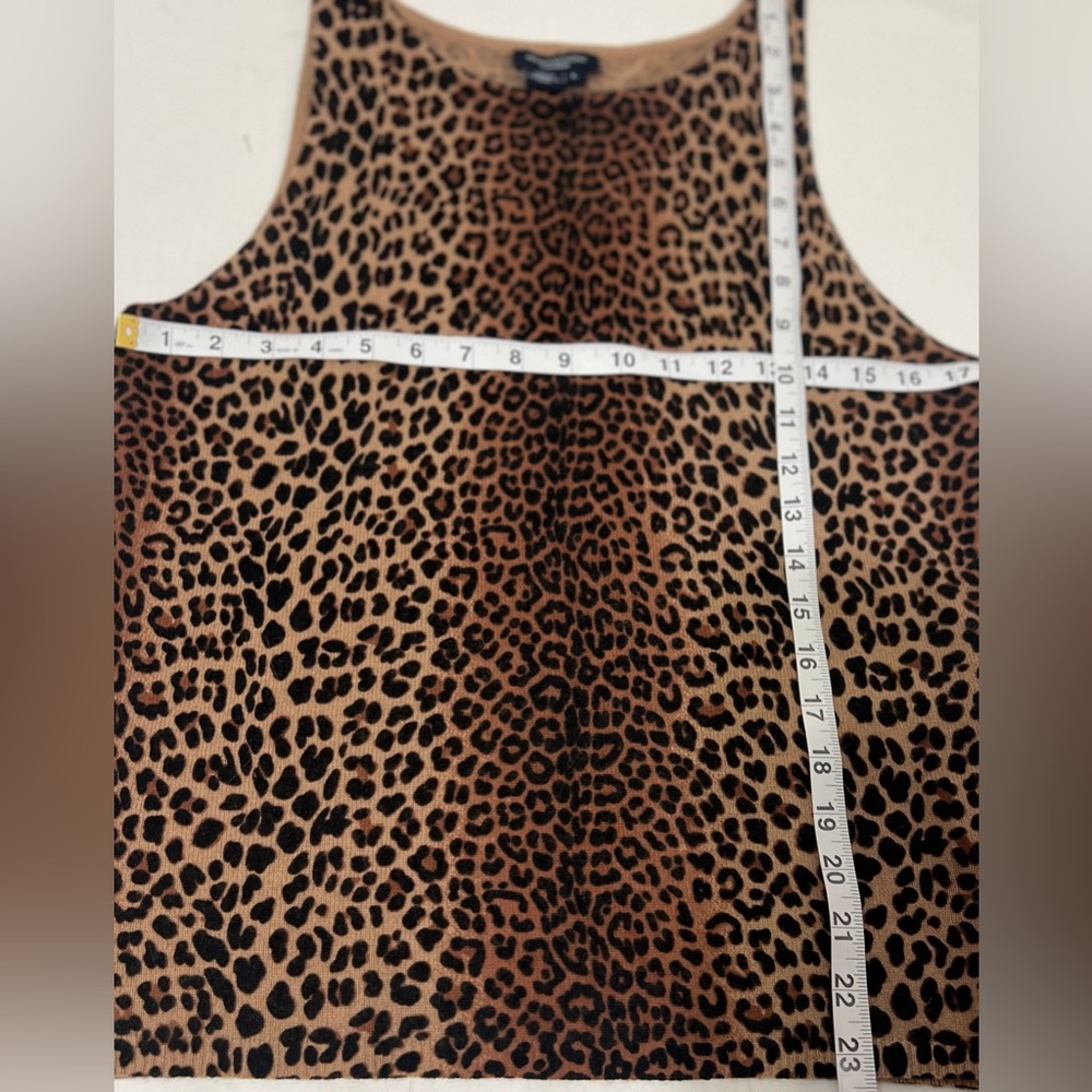 Magaschoni 100% Cashmere Leopard Print Sleeveless Tank Top L - Picture 5 of 6
